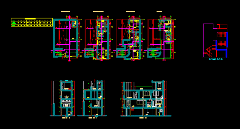 Housing 3 Levels DWG Block for AutoCAD