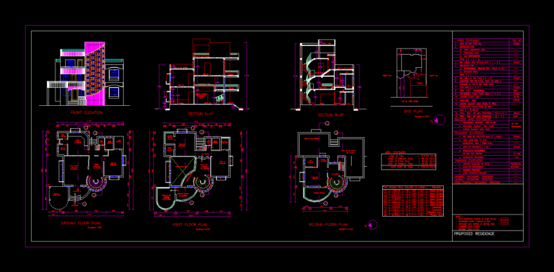 Housing 3 Levels DWG Detail for AutoCAD