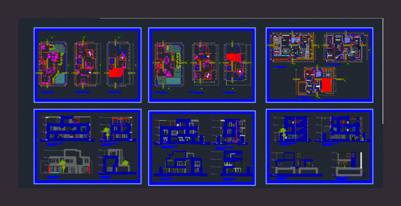 Housing 3 Levels DXF Section for AutoCAD