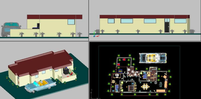 Housing 3D DWG Elevation for AutoCAD