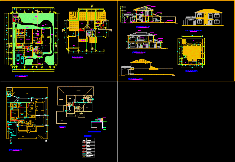 Housing 6 Bedrooms DWG Block for AutoCAD