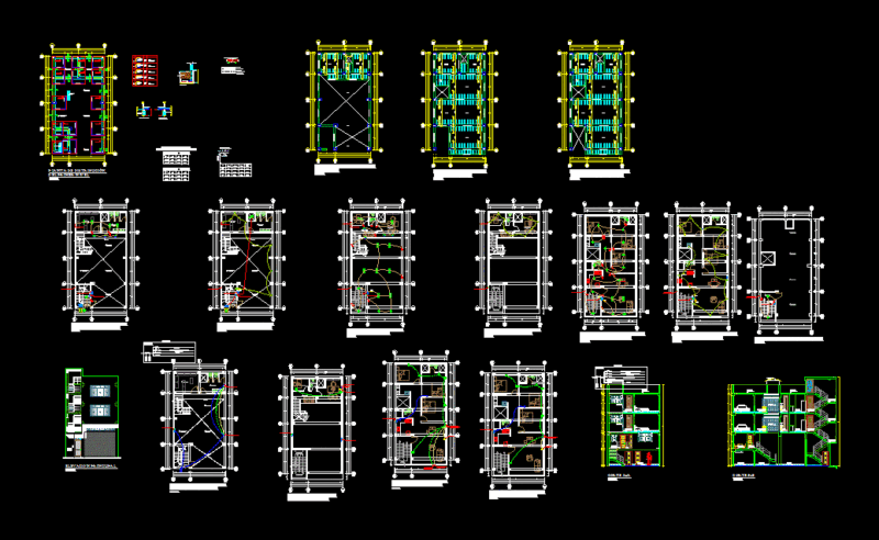 Housing 750x14m DWG Section for AutoCAD