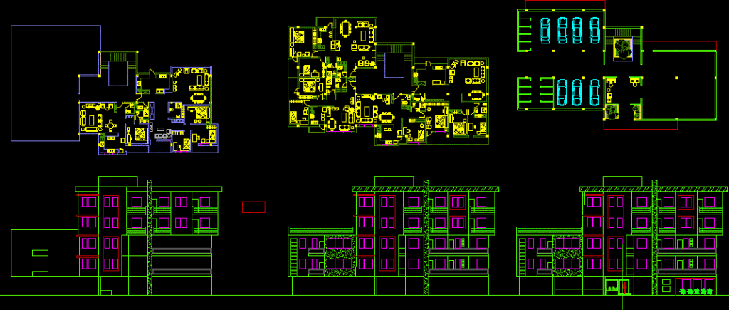 Housing — Multi-Storey DWG Block for AutoCAD