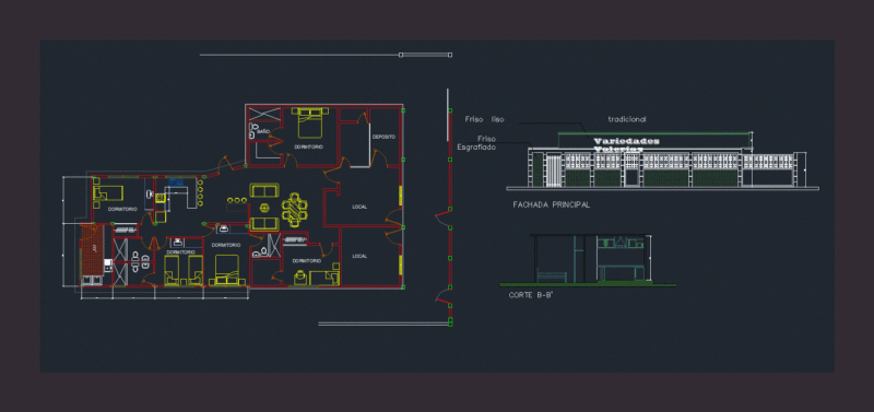 Housing – Commercial DWG Block for AutoCAD
