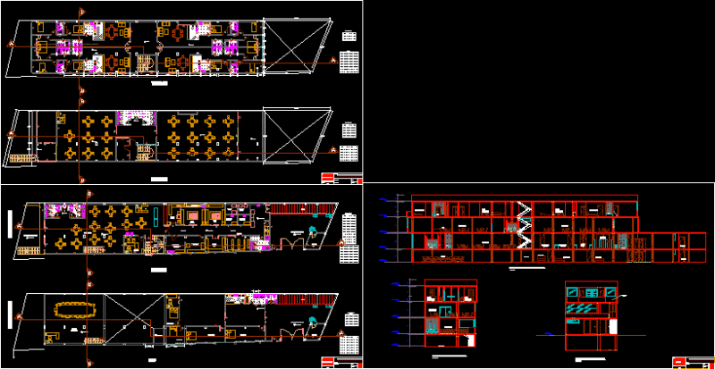 Restaurant, Lodging Hotel, Hotel With Accommodation 2D DWG Plan for AutoCAD