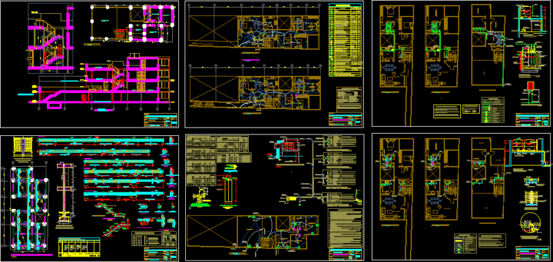 Housing Amplification Two Levels DWG Block for AutoCAD