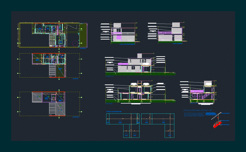 Housing Between Dividing DWG Detail for AutoCAD