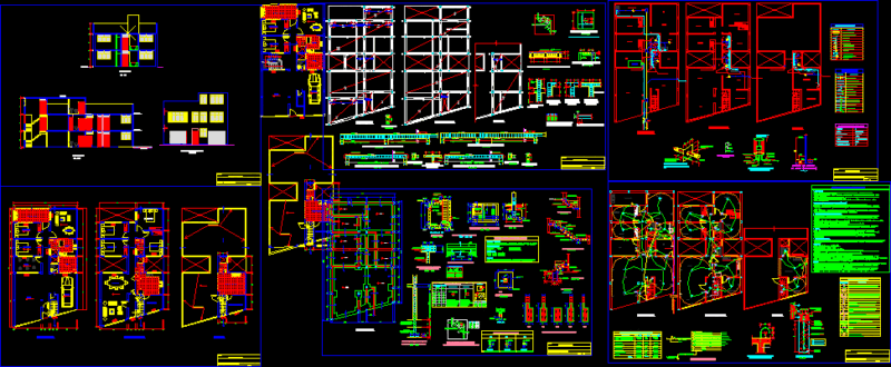 Housing Bi- Family DWG Full Project for AutoCAD