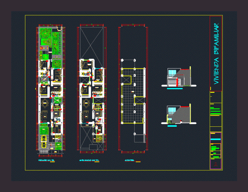 Housing Bifamiliar – Huanchaco DWG Block for AutoCAD