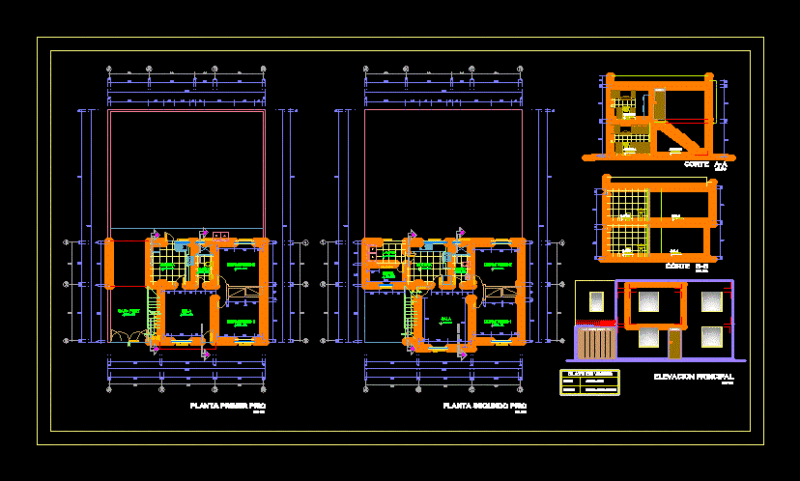 Housing Bifamiliar DWG Block for AutoCAD