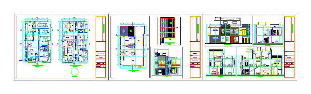 Housing Bifamiliar DWG Block for AutoCAD