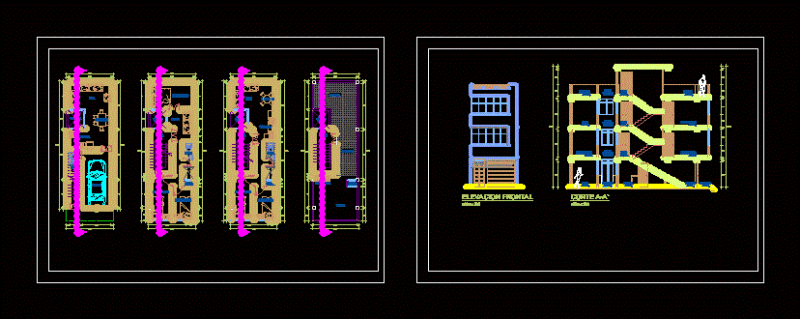 Housing Bifamiliar DWG Block for AutoCAD