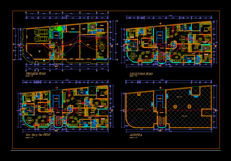 Housing Bifamiliar DWG Plan for AutoCAD