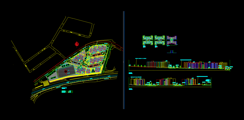 Housing Complex DWG Block for AutoCAD
