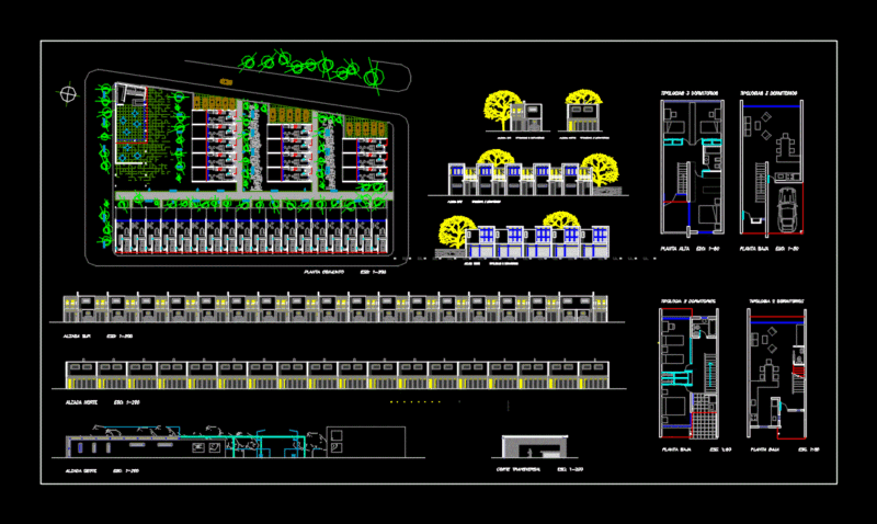 Housing Complex DWG Block for AutoCAD