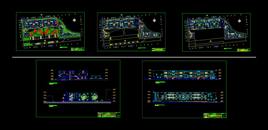Housing Complex DWG Block for AutoCAD