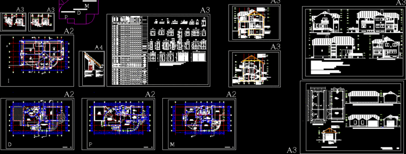 Housing D P M DWG Block for AutoCAD