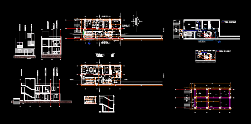 Housing Design Bifamiliar DWG Plan for AutoCAD