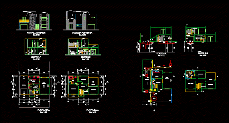 Housing Duplex DWG Block for AutoCAD