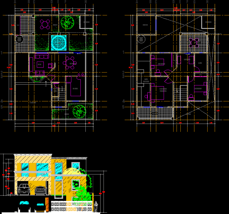 Housing DWG Elevation for AutoCAD