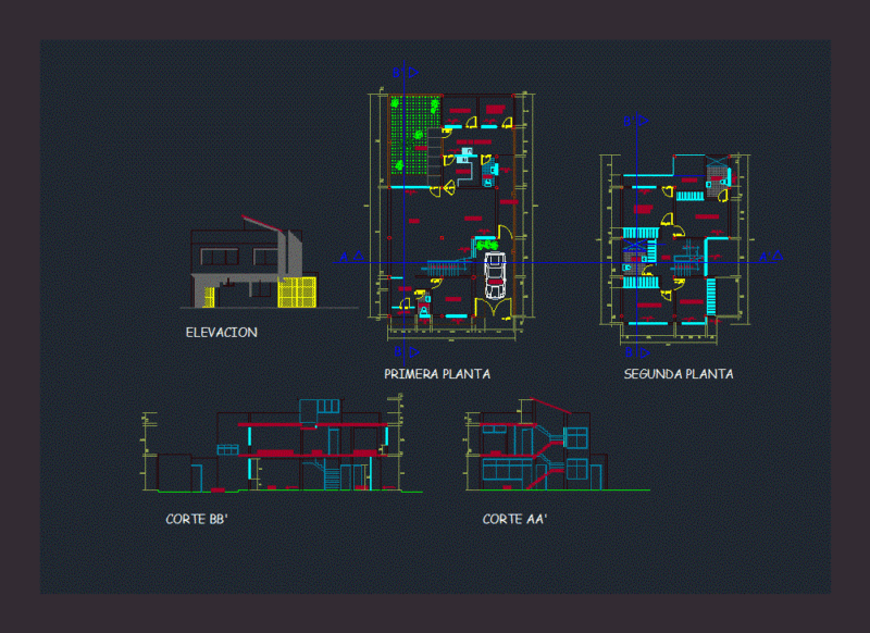Housing DWG Elevation for AutoCAD