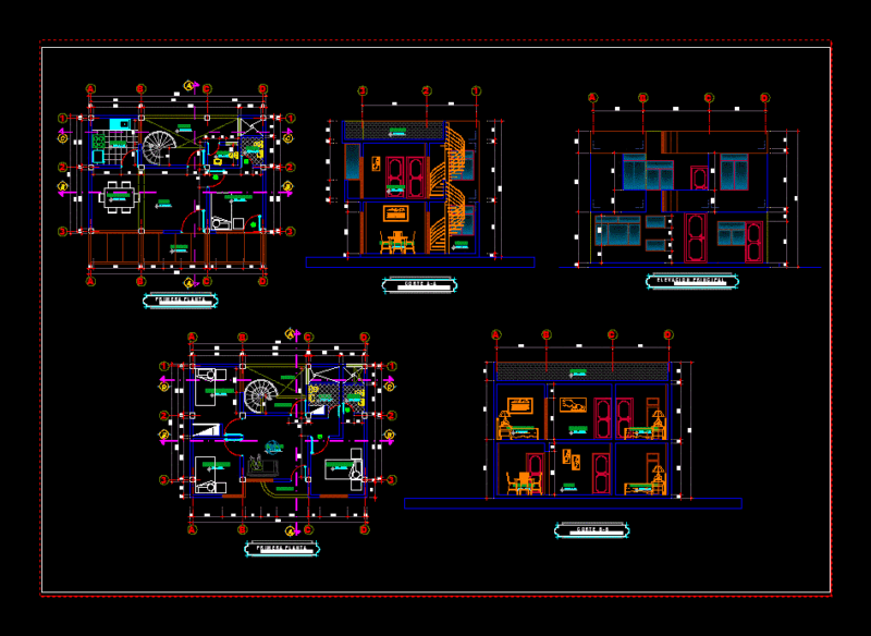 Housing DWG Section for AutoCAD