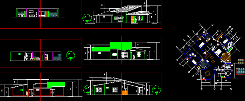 Housing Flat DWG Elevation for AutoCAD