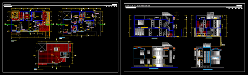 Housing In Square DWG Section for AutoCAD
