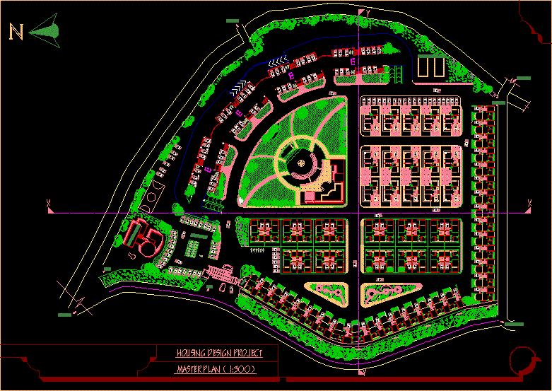 Housing Master Plan DWG Plan for AutoCAD • Designs CAD
