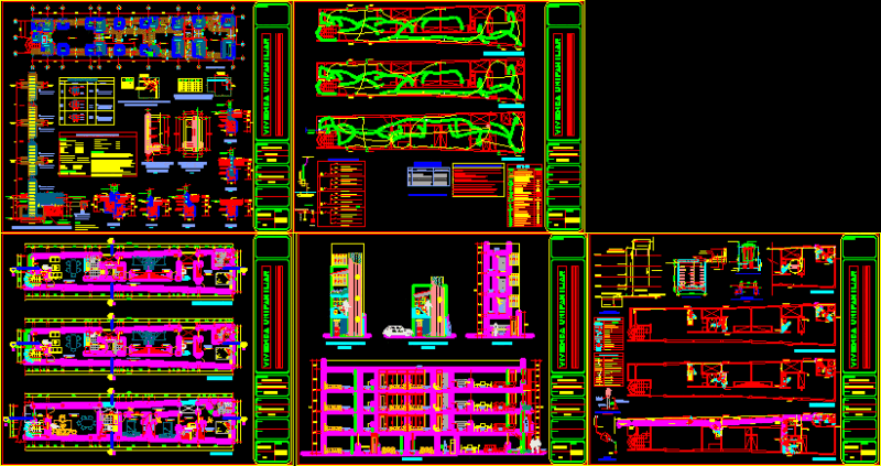 Housing Multi Family Complete DWG Section for AutoCAD