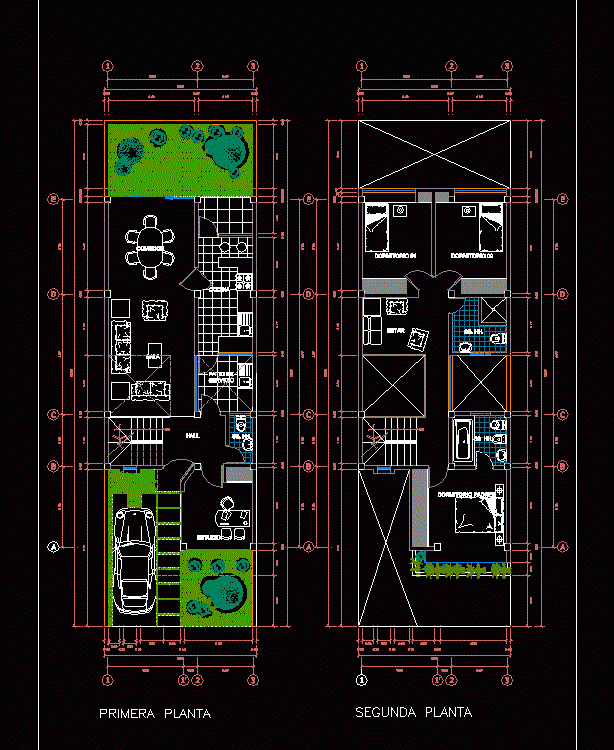 Housing Plan - Duplex DWG Plan for AutoCAD • Designs CAD