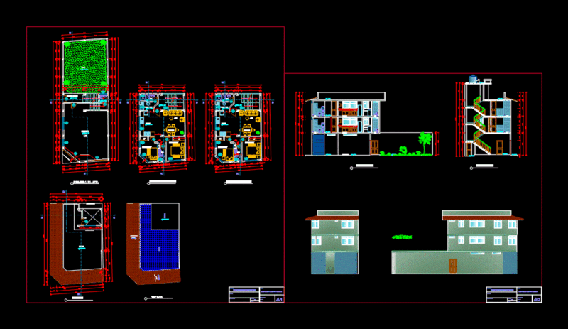 Housing Plans DWG Plan for AutoCAD