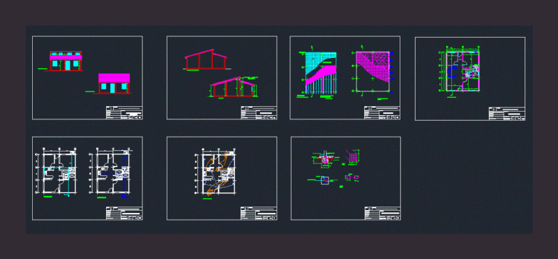 Housing Plans Metal Structure DWG Plan for AutoCAD