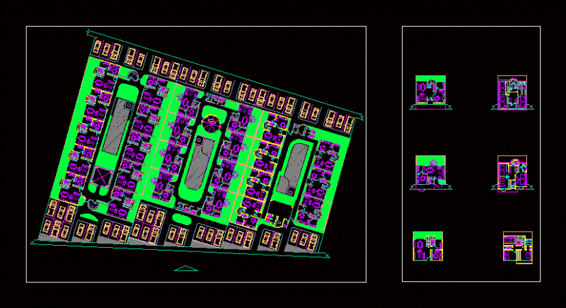 Housing Set DWG Block for AutoCAD