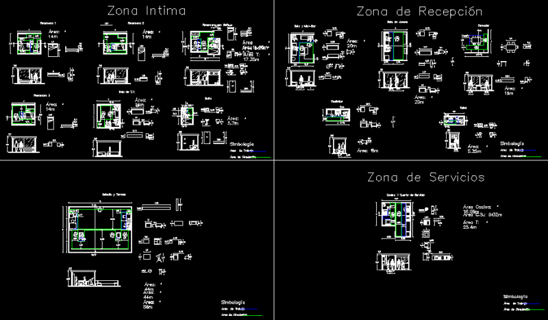 Housing Study Areas DWG Block for AutoCAD