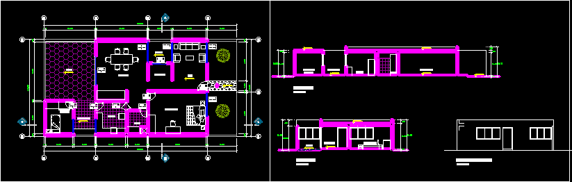 Housing Two Bedrooms DWG Section for AutoCAD • Designs CAD