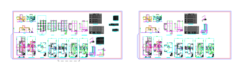 Housing Two Duplexes DWG Block for AutoCAD