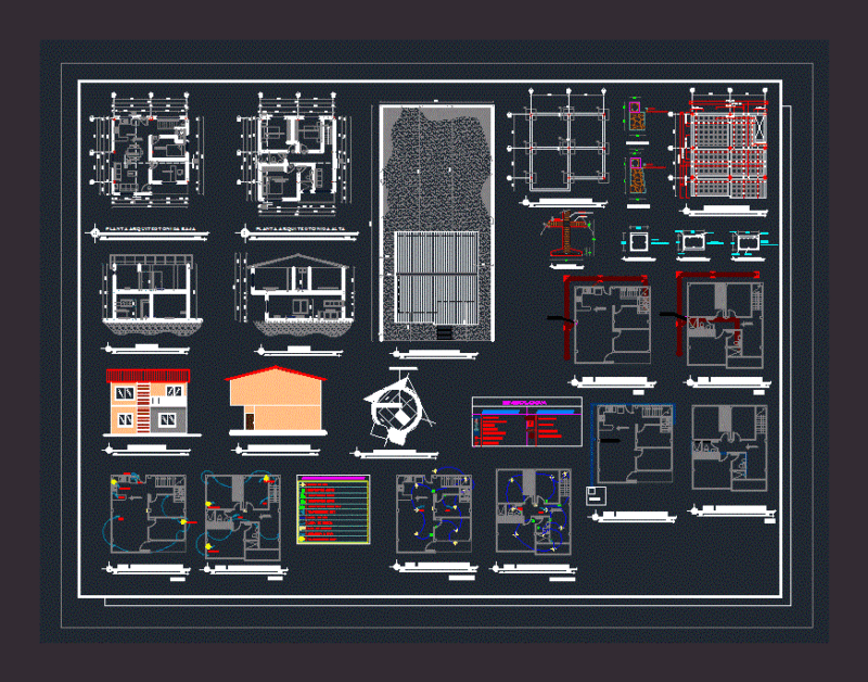 Housing Two Floors DWG Plan for AutoCAD
