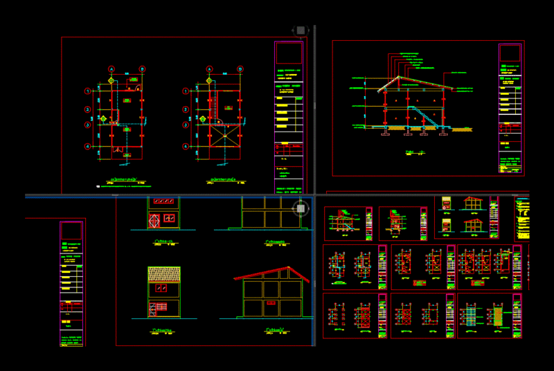 Two-Story Residential Architectural and Structural Plans DWG