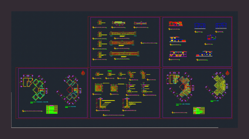 Housing Two Levels DWG Plan for AutoCAD