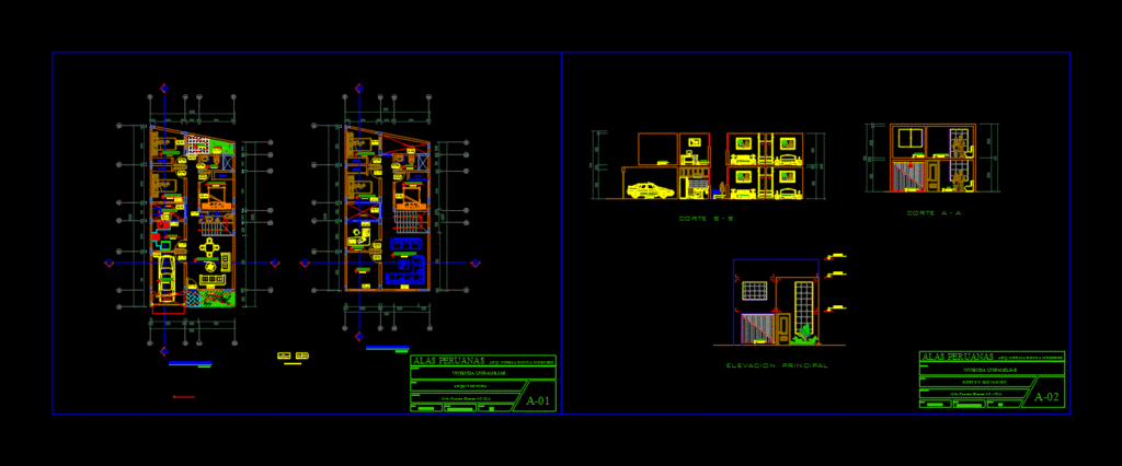Housing Two Levels ZIP CAD Drawing