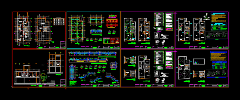 Housing Two Plants DWG Full Project for AutoCAD