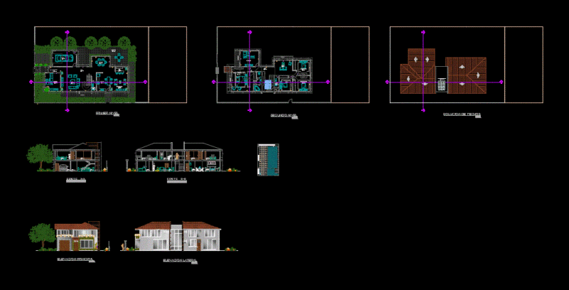 Housing Unifamilar 2 Level DWG Block for AutoCAD