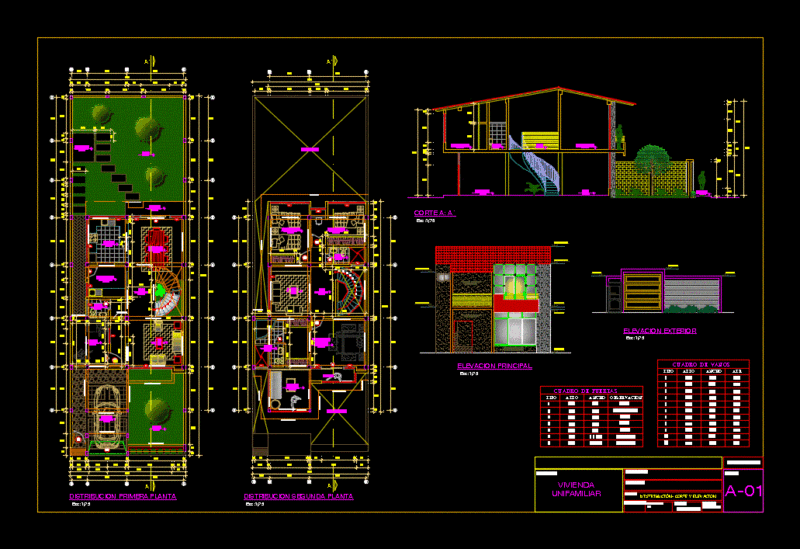 Housing Unifamilar DWG Block for AutoCAD