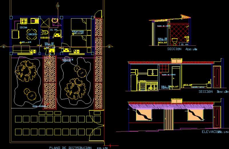 Housing Unifamilar DWG Block for AutoCAD