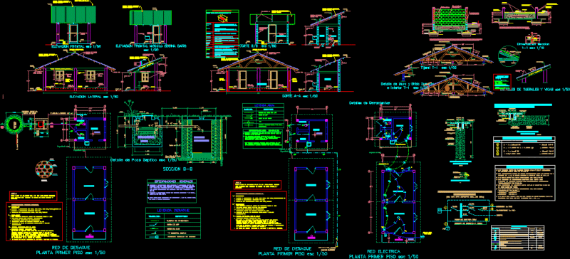 Housing With Portico DWG Block for AutoCAD