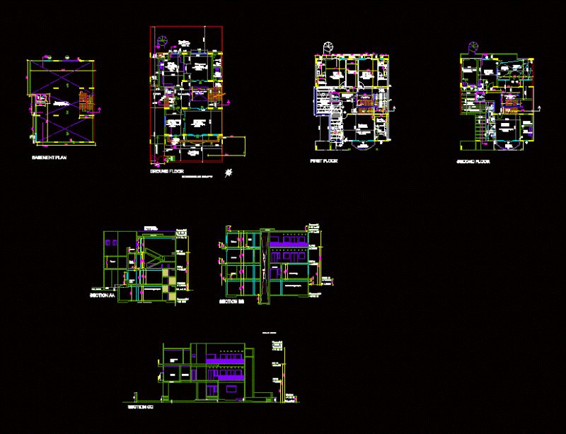 Independent Residence DWG Block for AutoCAD