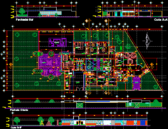 Infantile Day Care Center, Nursery Home 2D DWG Plan for 