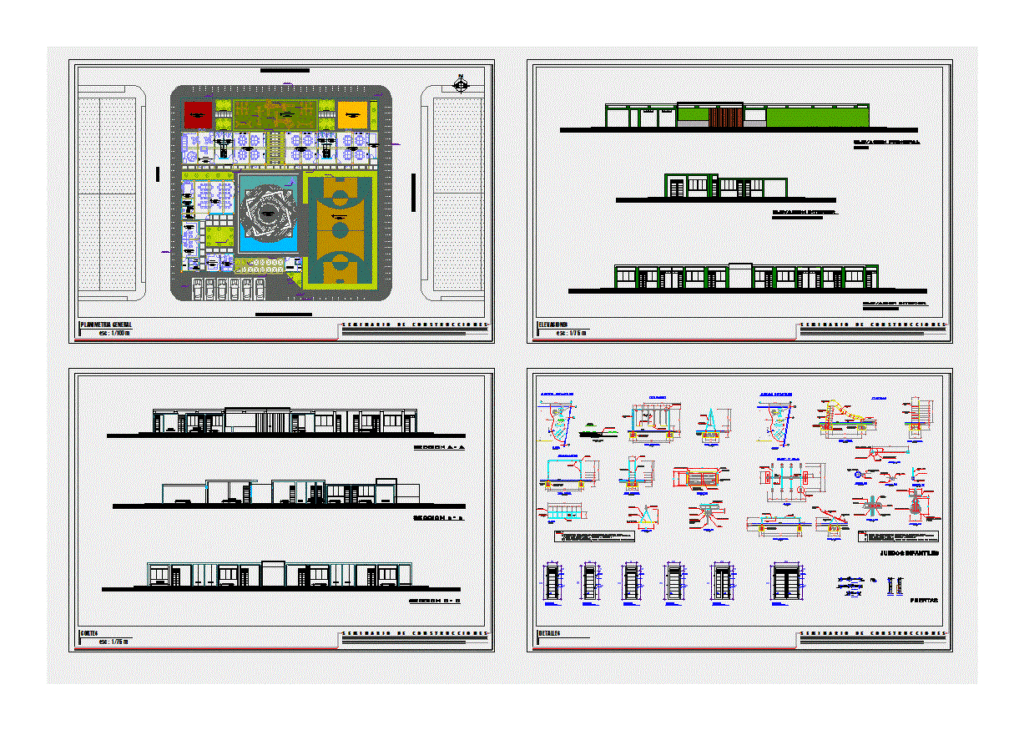 Initial Education Center DWG Block for AutoCAD