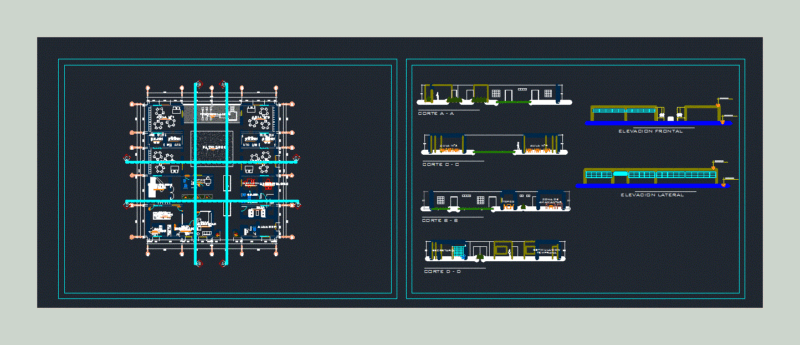 Initial Education Center DWG Elevation for AutoCAD